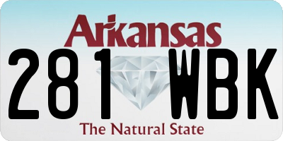 AR license plate 281WBK