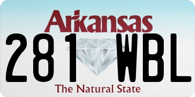 AR license plate 281WBL