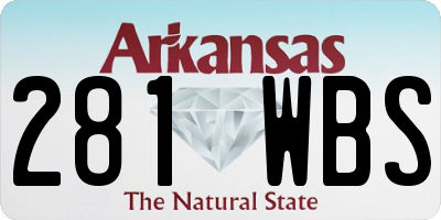 AR license plate 281WBS