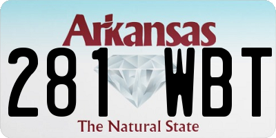 AR license plate 281WBT