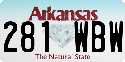 AR license plate 281WBW