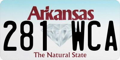 AR license plate 281WCA