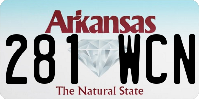 AR license plate 281WCN