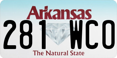AR license plate 281WCO
