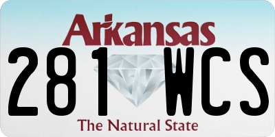 AR license plate 281WCS