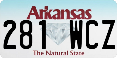 AR license plate 281WCZ