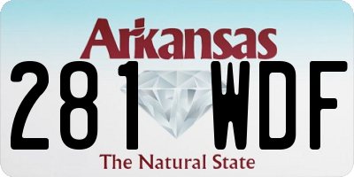 AR license plate 281WDF