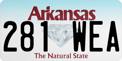 AR license plate 281WEA