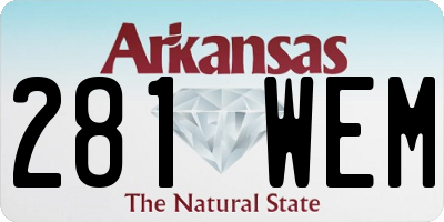 AR license plate 281WEM