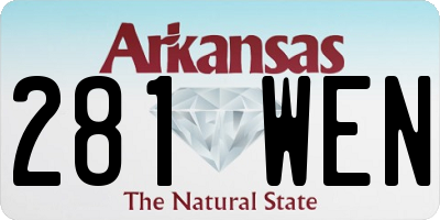 AR license plate 281WEN