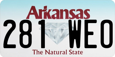 AR license plate 281WEO