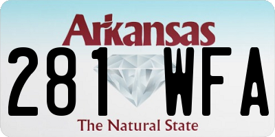 AR license plate 281WFA