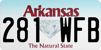 AR license plate 281WFB