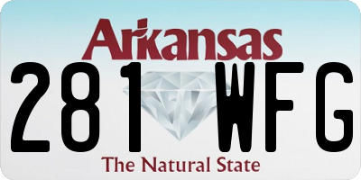 AR license plate 281WFG
