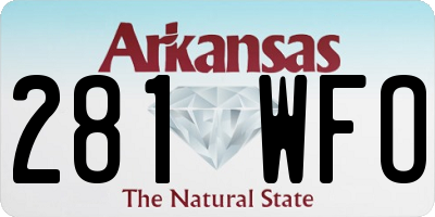 AR license plate 281WFO