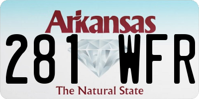 AR license plate 281WFR