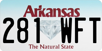 AR license plate 281WFT