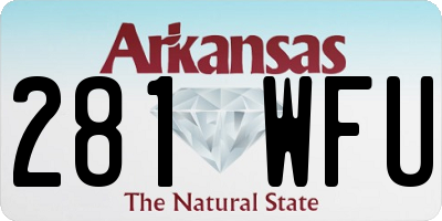 AR license plate 281WFU