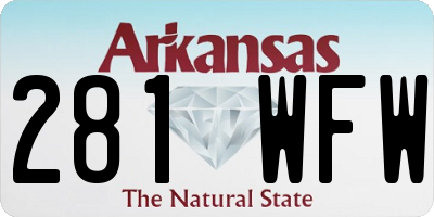 AR license plate 281WFW