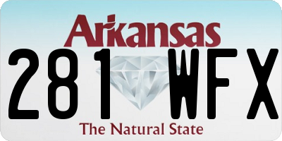 AR license plate 281WFX