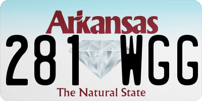 AR license plate 281WGG