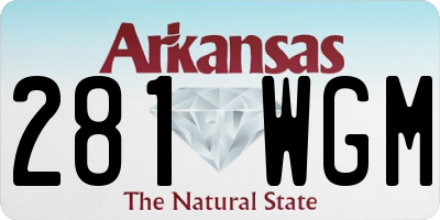 AR license plate 281WGM