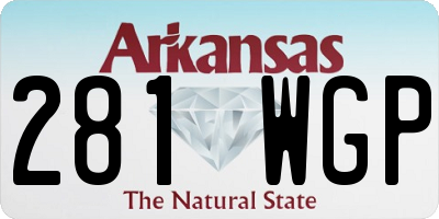 AR license plate 281WGP