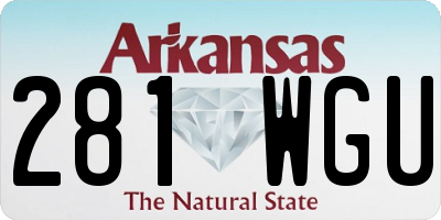 AR license plate 281WGU