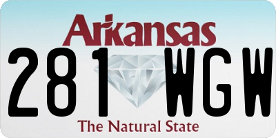 AR license plate 281WGW