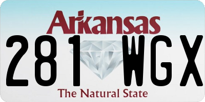 AR license plate 281WGX