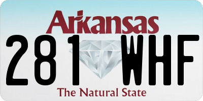 AR license plate 281WHF