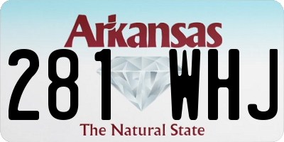 AR license plate 281WHJ
