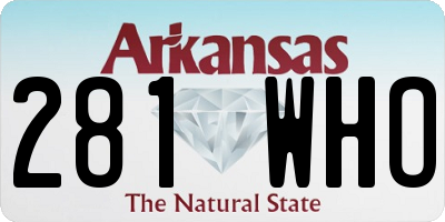 AR license plate 281WHO