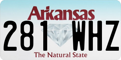 AR license plate 281WHZ