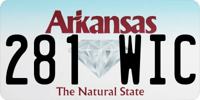 AR license plate 281WIC