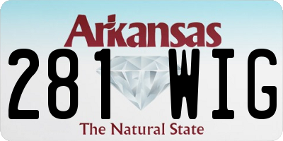 AR license plate 281WIG
