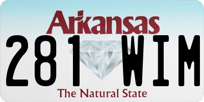 AR license plate 281WIM