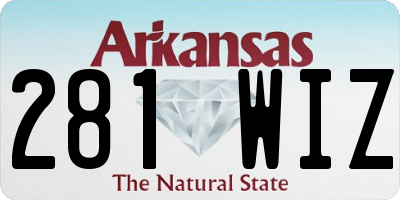 AR license plate 281WIZ