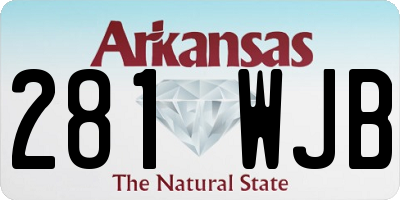 AR license plate 281WJB