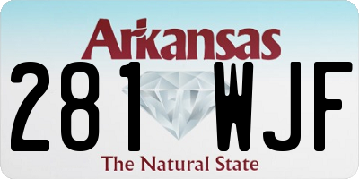 AR license plate 281WJF