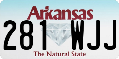 AR license plate 281WJJ