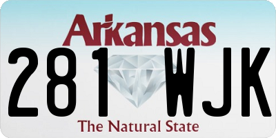 AR license plate 281WJK