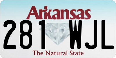 AR license plate 281WJL