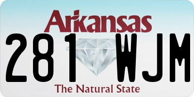 AR license plate 281WJM