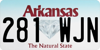 AR license plate 281WJN