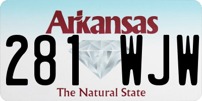 AR license plate 281WJW