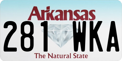 AR license plate 281WKA