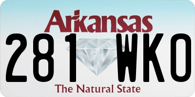 AR license plate 281WKO