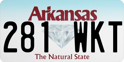 AR license plate 281WKT
