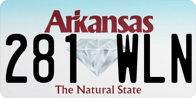 AR license plate 281WLN